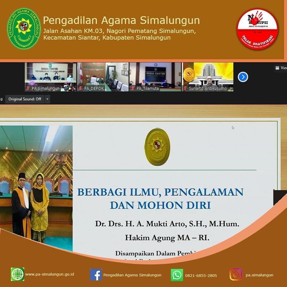 Pengadilan Agama Simalungun Ikuti Pembinaan Dan Pelepasan Purnabakti