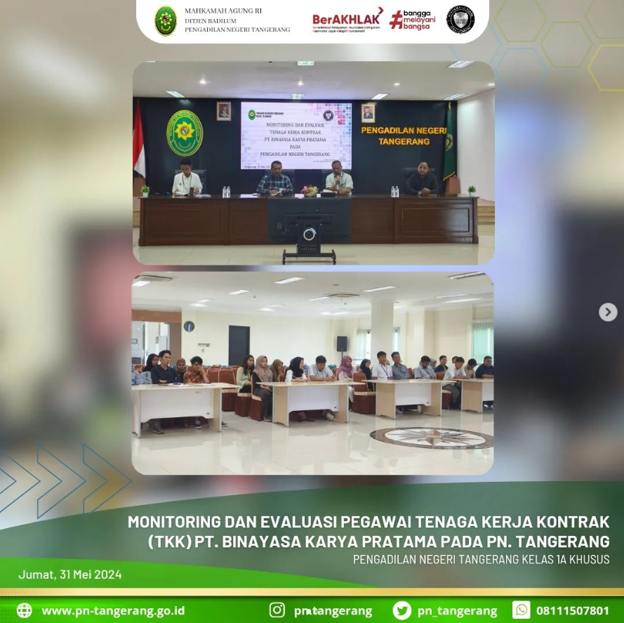 RAPAT MONITORING DAN EVALUASI PEGAWAI TENAGA KERJA KONTRAK TKK PT