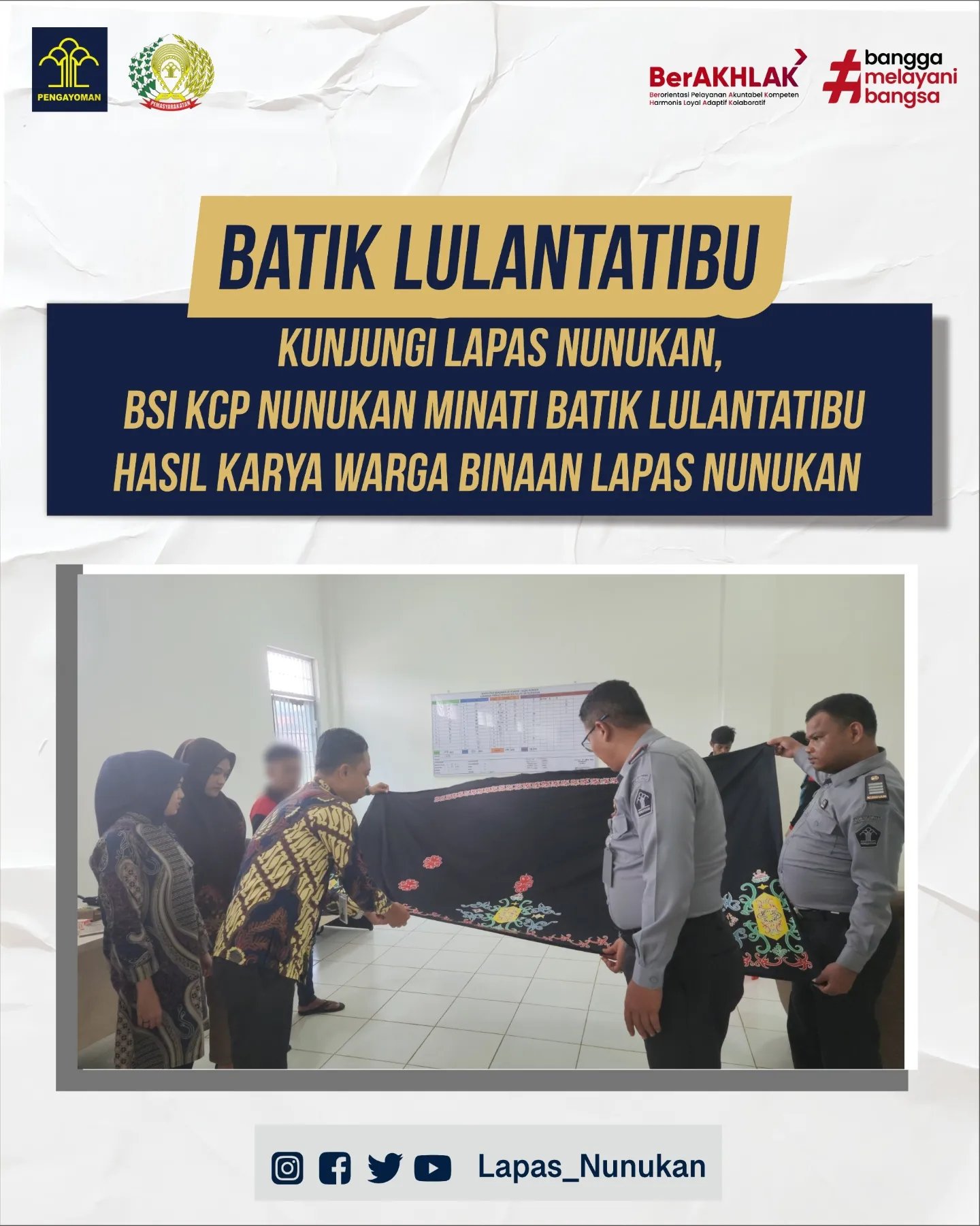 BSI KCP Kab. Nunukan, MInati Hasil Batik Karya Warga Binaan Lapas ...