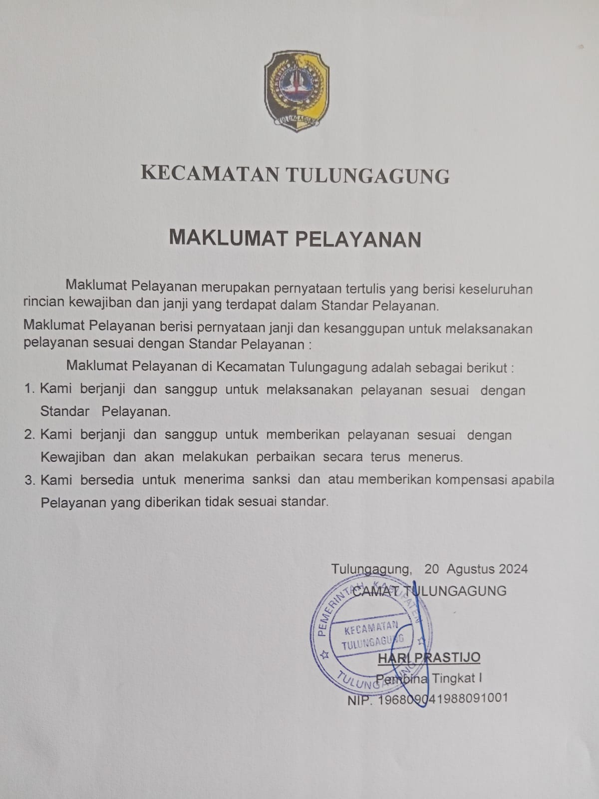 Surat Keterangan Balik Nama Kendaraan Kelurahan Kutoanyar