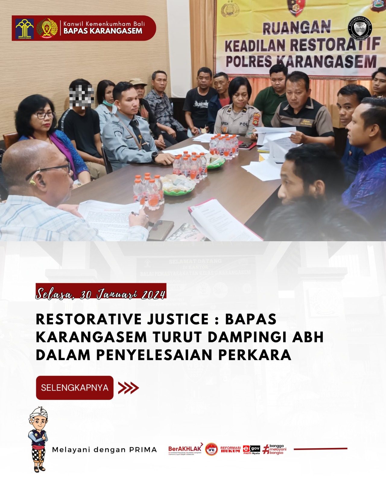 PELITA, PAS - Restorative Justice : Bapas Karangasem Turut Dampingi ABH ...