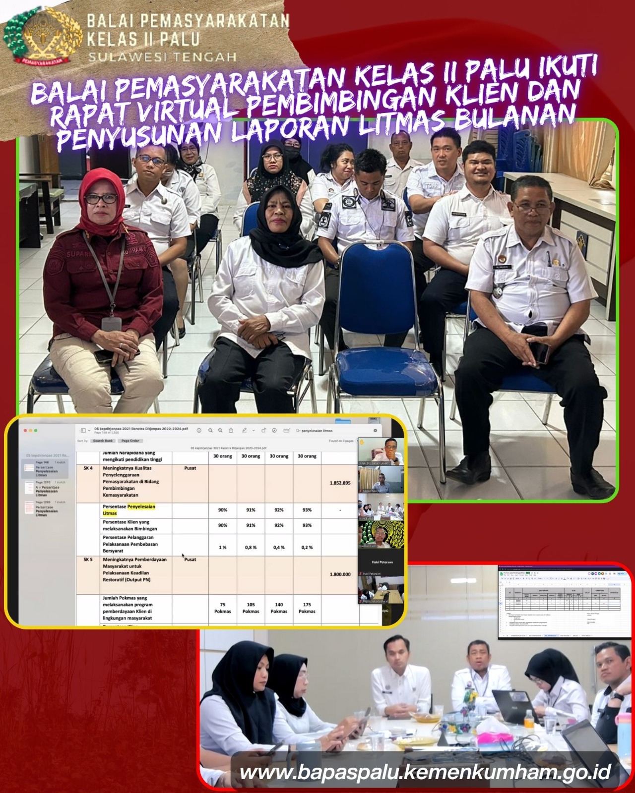 Balai Pemasyarakatan Kelas II Palu Ikuti Rapat Virtual Pembimbingan ...